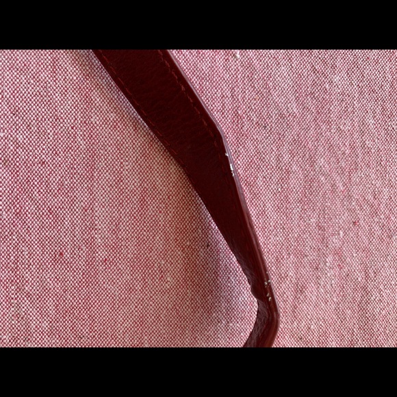 Cole Haan Red, crossbody bag with gold zippers - Picture 6 of 6